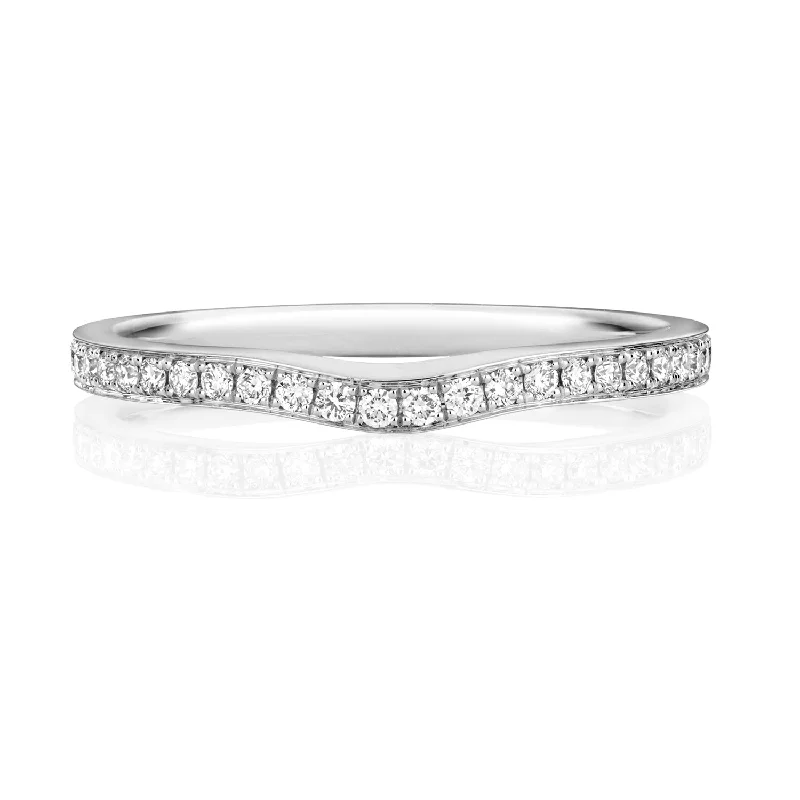 Women's custom design rings-Platinum 0.22ct Diamond Wishbone Eternity Ring