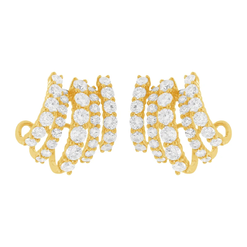 Women's pearl earrings-14K GOLD DIAMOND GABRIELLA EARRINGS