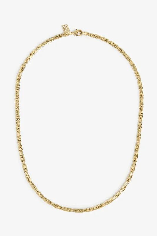 Women's unique necklaces-Mommo Woven Chain Necklace In Gold