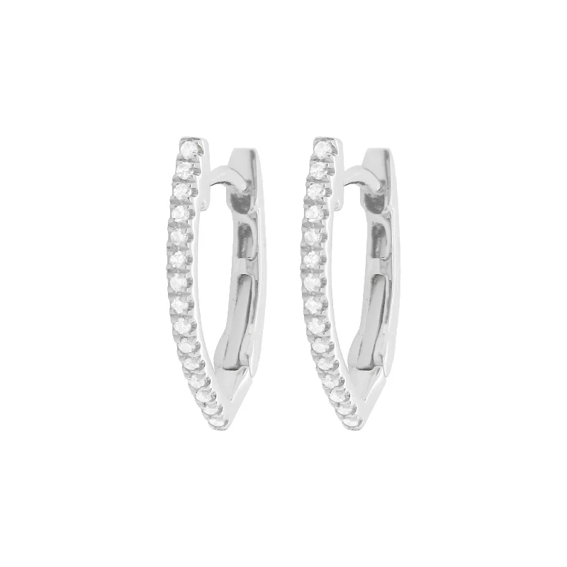 Designer women's earrings-14K GOLD DIAMOND CARRIE HUGGIES