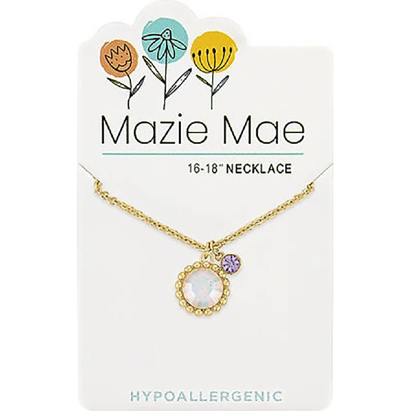 Women's choker necklaces-Center Court: Gold Beaded White Opal and Mini Tanzanite Mazie Mae Necklace