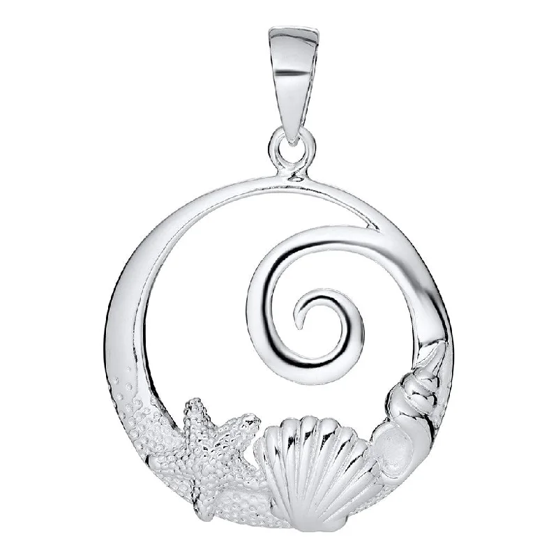 Women's silver necklaces-LeStage® Cape Cod : Evening Tide - Sealife Pendant Necklace