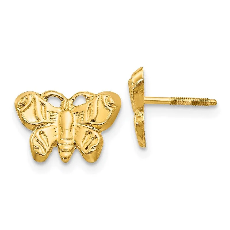 Women's luxury brand earrings-Madi K Kid's 14k  Butterfly Earrings