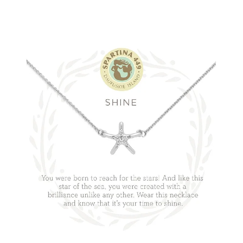 Women's birthday gift necklaces-Spartina : Sea La Vie Shine Necklace in Silver