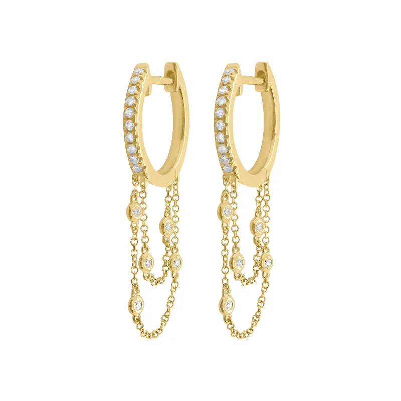 Women's wedding earrings-14K GOLD DIAMOND SASHA EARRINGS