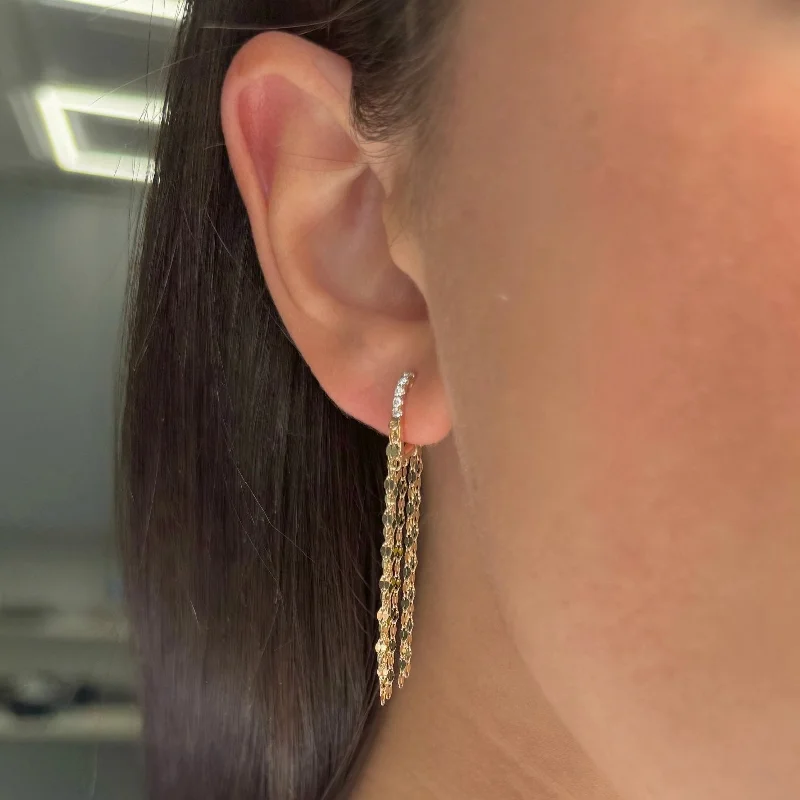 Women's modern design earrings-14K GOLD DIAMOND LINNY EARRINGS