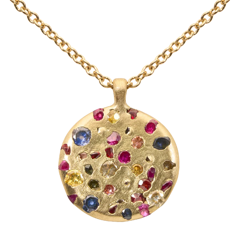 Women's platinum necklaces-Medium Rainbow Constellation Necklace - 11848