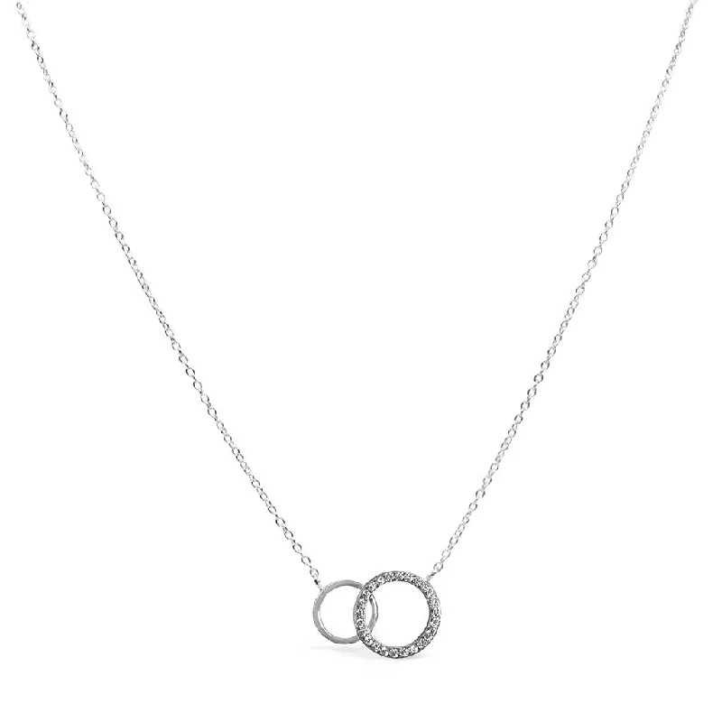 Women's pearl necklaces-Stia : Dainty Double Circle Necklace