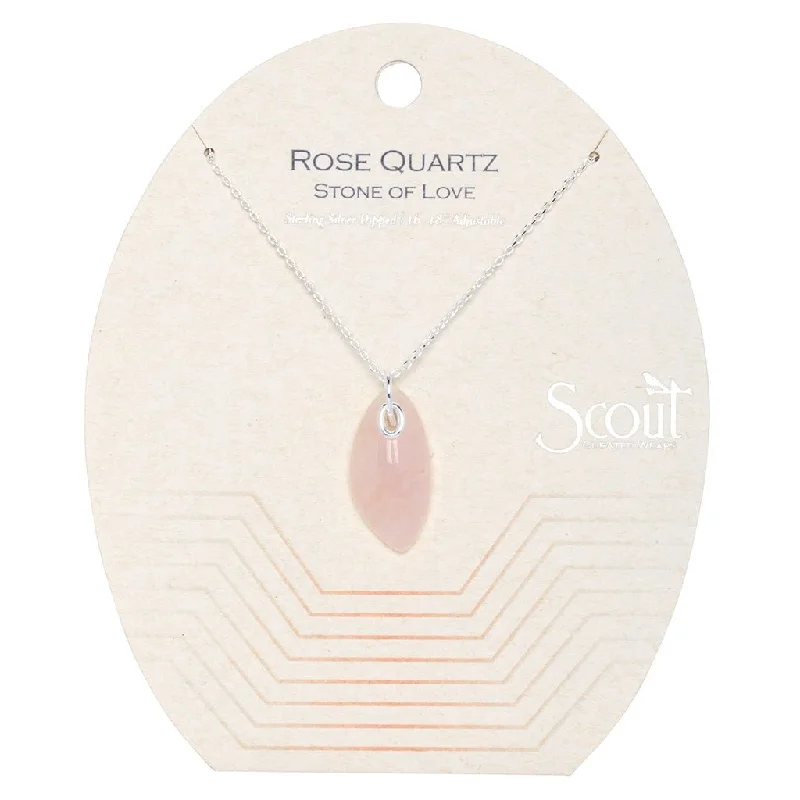 Affordable women's necklaces-Scout Curated Wears : Organic Stone Necklace Rose Quartz/Silver - Stone of Love