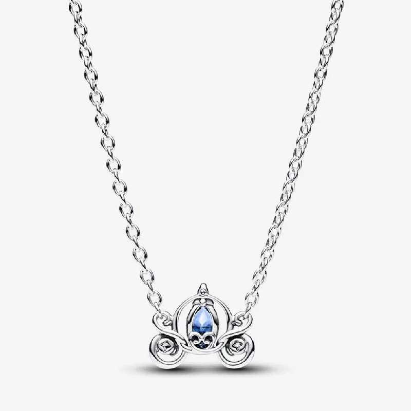 Women's titanium necklaces-PANDORA : Disney Cinderella's Carriage Collier Necklace - Sterling Silver