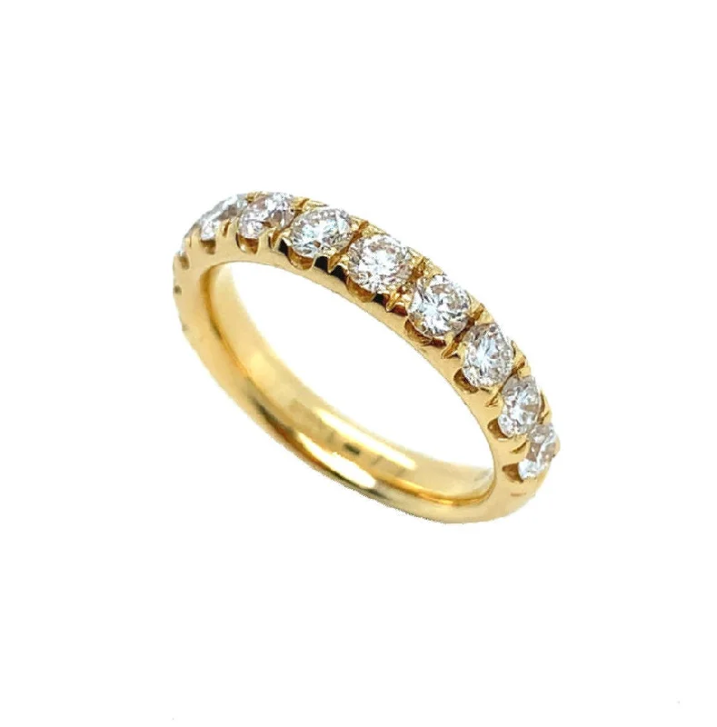 Women's anniversary rings-18K Yellow Gold 1.32ct Round Brilliant Diamond Eternity Ring