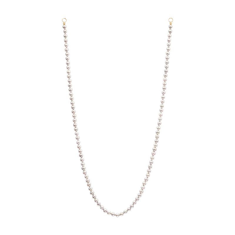 Women's ethical necklaces-Petite Grey Round Seed Pearl Strand - Made to Order