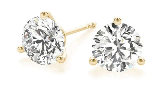 Women's ethical earrings-Diamond Solitaire Earrings