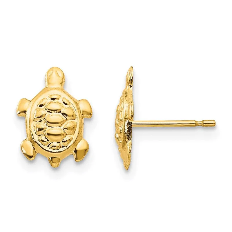 Women's gift earrings-Madi K Kid's 14k  Turtle Post Earrings