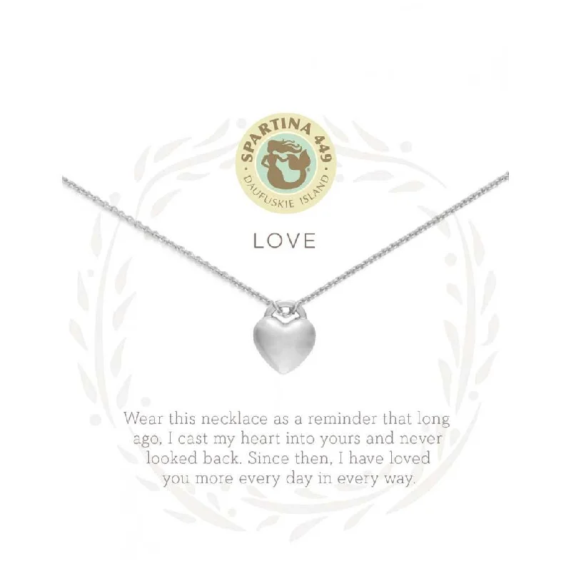 Women's healing crystal necklaces-Spartina : Sea La Vie Love Necklace in Silver