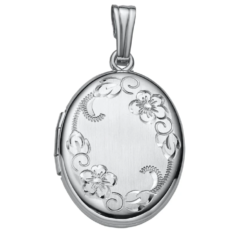 Women's locket necklaces-LeStage® Cape Cod : SS  Floral Locket Locket