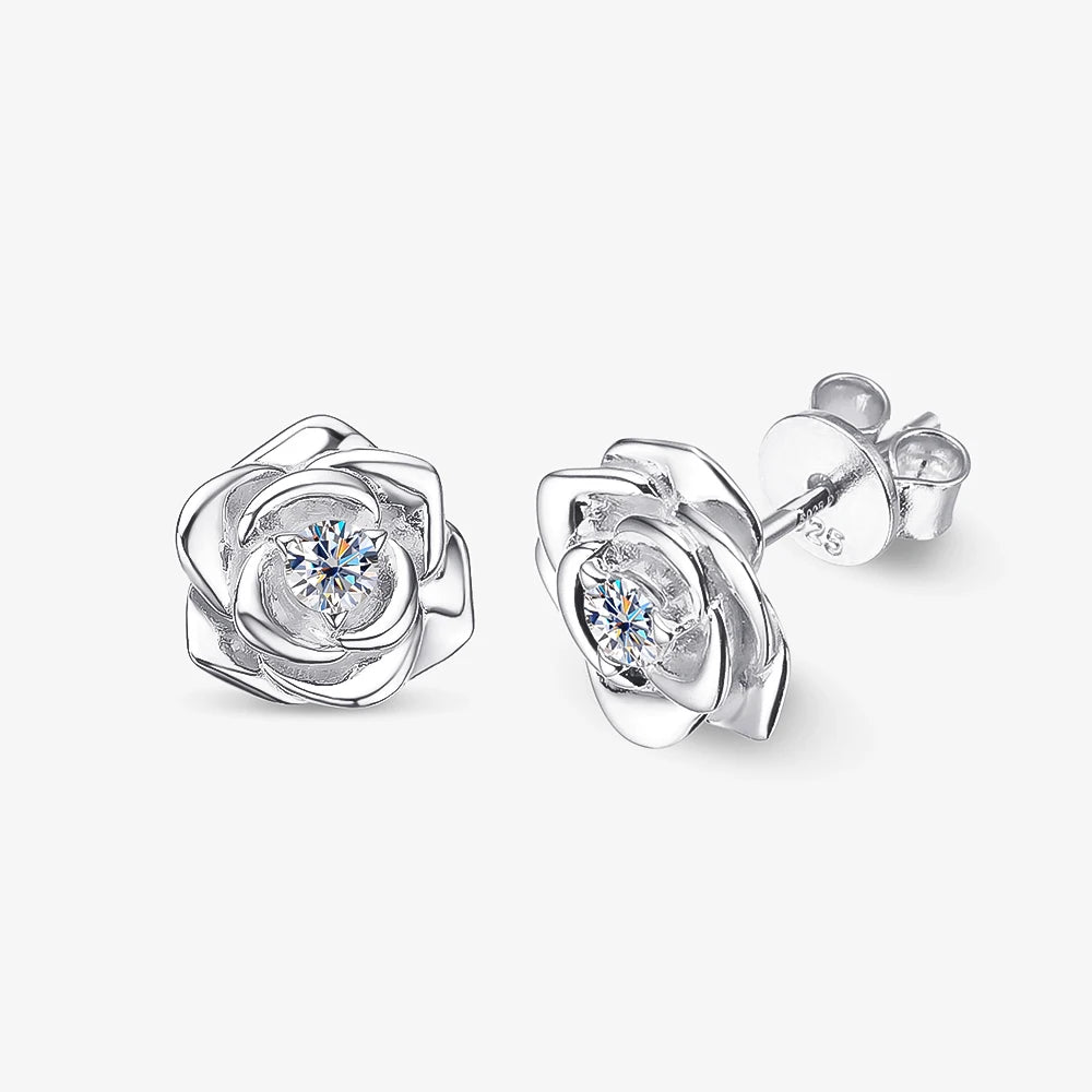 Women's travel rings-3mm Rose Diamond Stud Earring