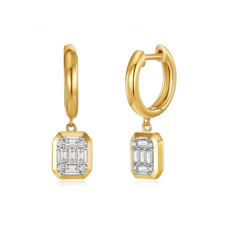 Women's bohemian earrings-14K GOLD DIAMOND MORGAN EARRINGS