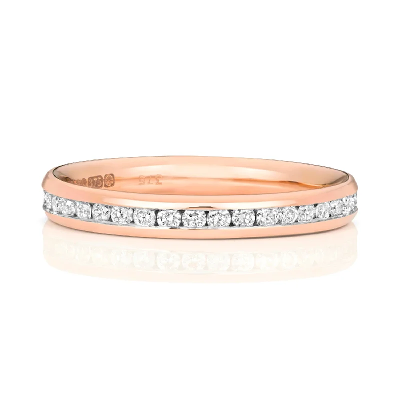 Women's adjustable rings-9ct Rose Gold Diamond Eternity Ring