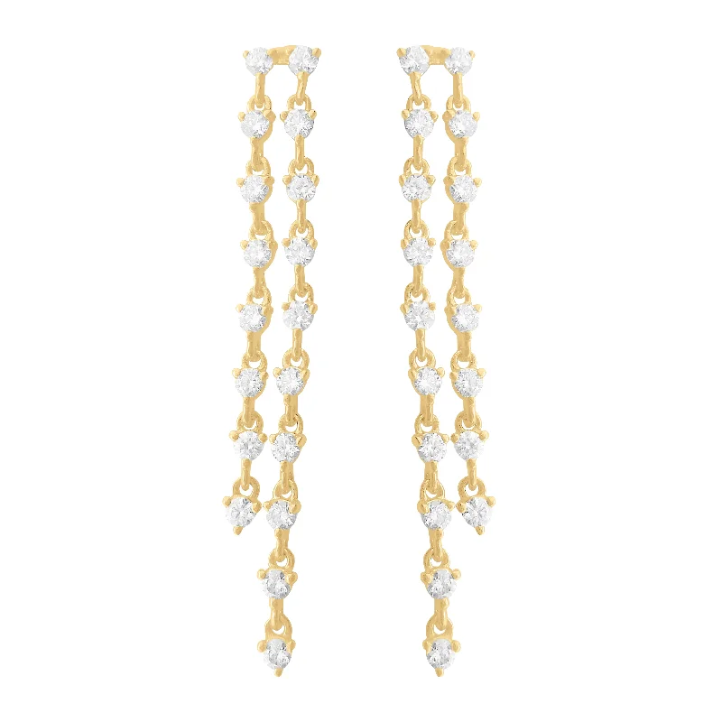 Women's star earrings-14K GOLD DIAMOND ELSA EARRINGS