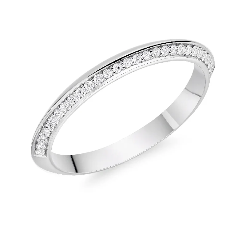 Women's investment rings-Platinum 0.15ct Diamond Half Eternity Ring