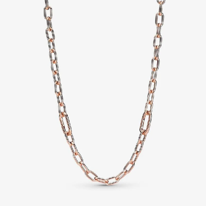 Women's vintage-inspired necklaces-PANDORA : Pandora ME Link Chain Necklace with 2 Connectors in Rose Gold - 19.7"