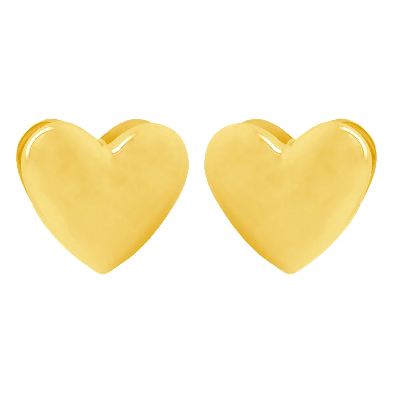 Women's fashion earrings-14K GOLD HALLE HEART EARRINGS