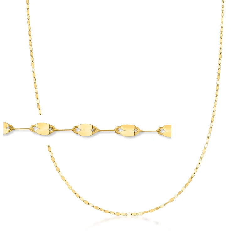 Women's stainless steel necklaces-Ross-Simons Italian 14kt Yellow Gold Lumachina Chain Necklace