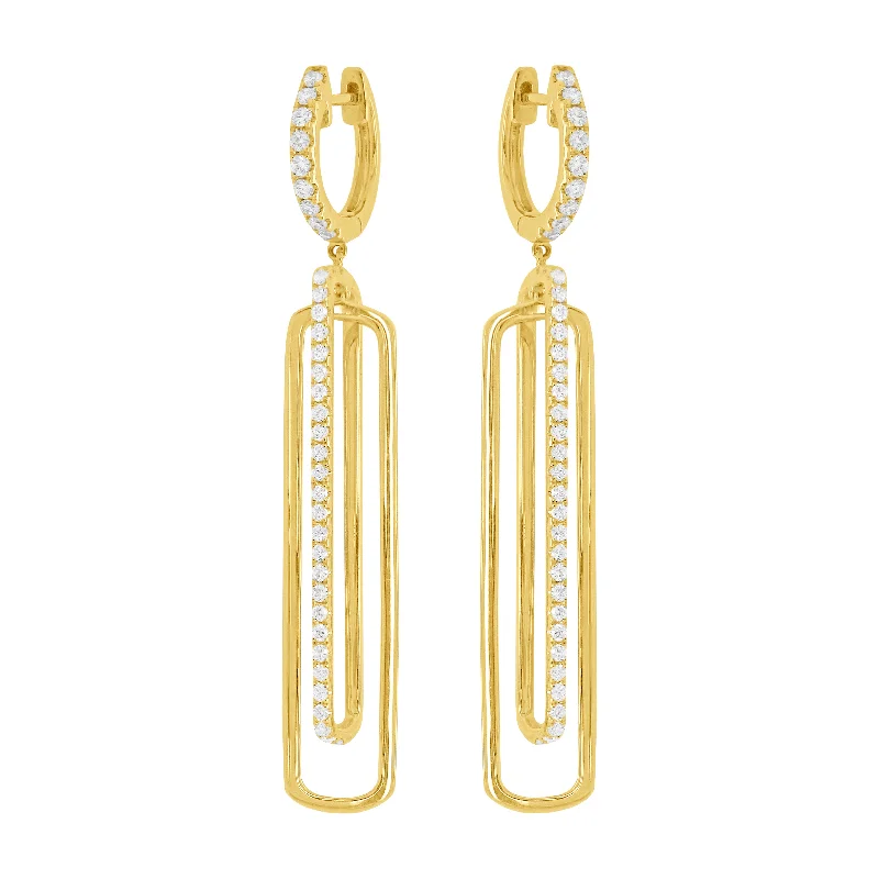 Women's friendship earrings-14K GOLD DIAMOND AVRIL EARRINGS