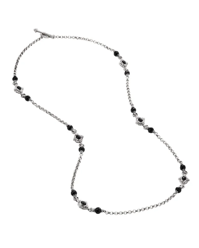 Women's spiritual necklaces-Konstantino Selene Sterling Silver MOP & Pearl Necklace KOMK4607-280-CUT-36 6U