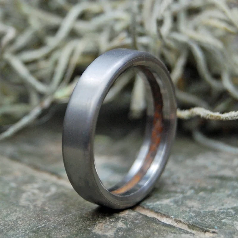 Women's exclusive rings-Humble Bully Boy | Whiskey Barrel Wood Titanium Wedding Ring