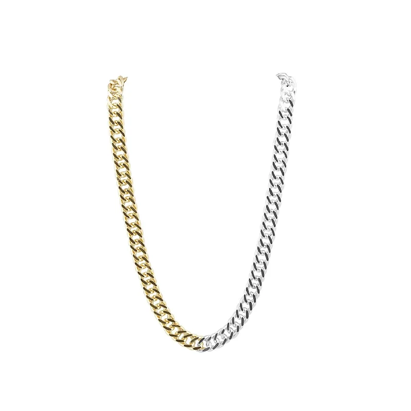 Women's fashion necklaces-Kayla Two Tone Link Chain In Gold