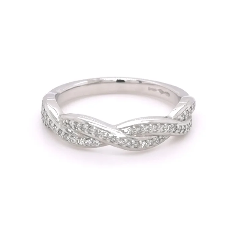 Women's gold-plated rings-Platinum Diamond Eternity Ring/Wedding Band