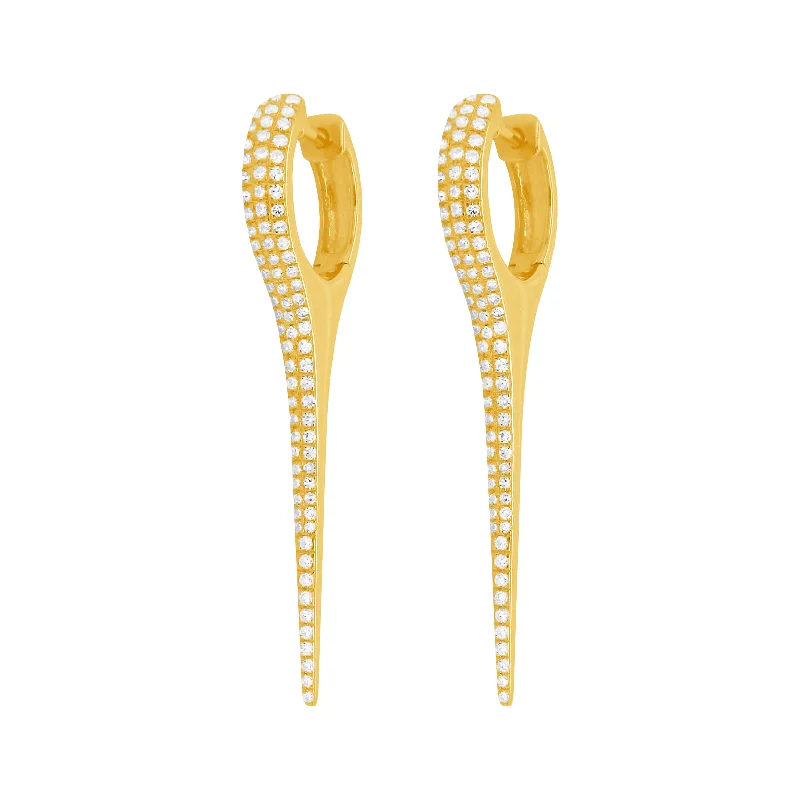 Women's holiday earrings-14K GOLD DIAMOND MEDIUM TYLER EARRINGS