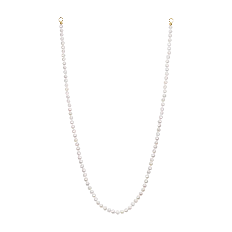 Women's chain necklaces-Petite White Round Seed Pearl Strand - 11423