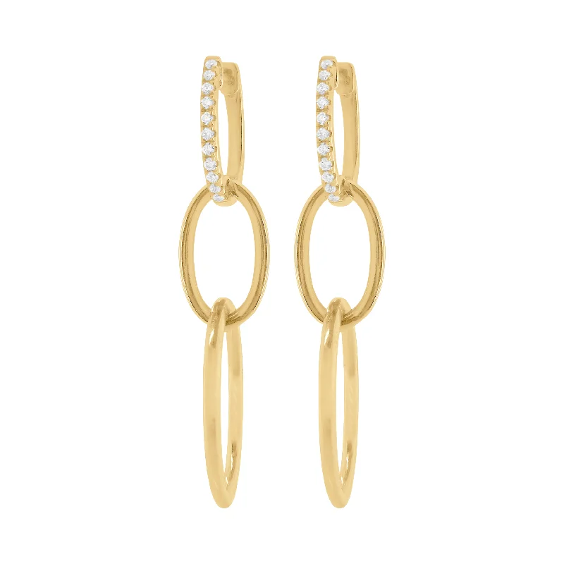 Women's graduation earrings-14K GOLD DIAMOND DIANNE EARRINGS