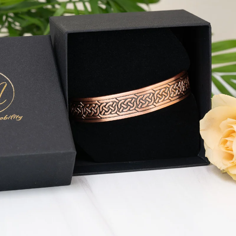 Women's statement bangles-Burdock Copper Bracelet with 18 magnets