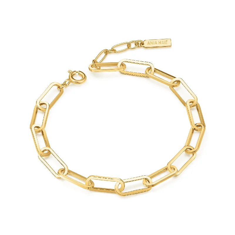 Women's cross bangles-Gold Bold Chunky Chain Bracelet B062-04G