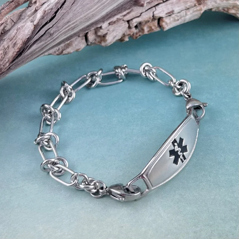 Women's geometric bangles-Medical Alert Bracelet ~ Barbed Wire