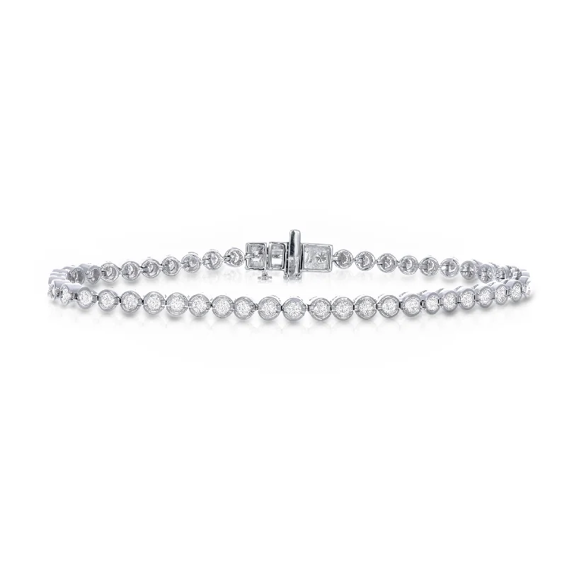 Women's exclusive bangles-Sabel Collection White Gold Bezel Set Tennis Bracelet