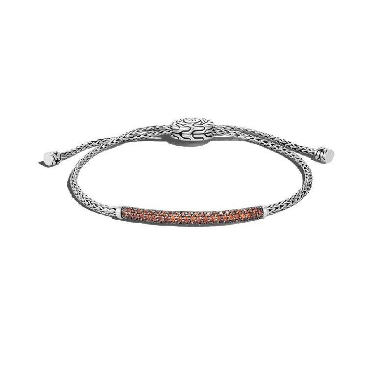 Women's gift bangles-John Hardy Mini Chain Pull Through Bracelet with Garnet