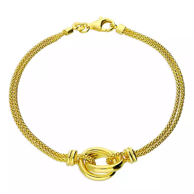 Women's exclusive bangles-18ct Gold Plated Entwined Knotted Rings Bracelet