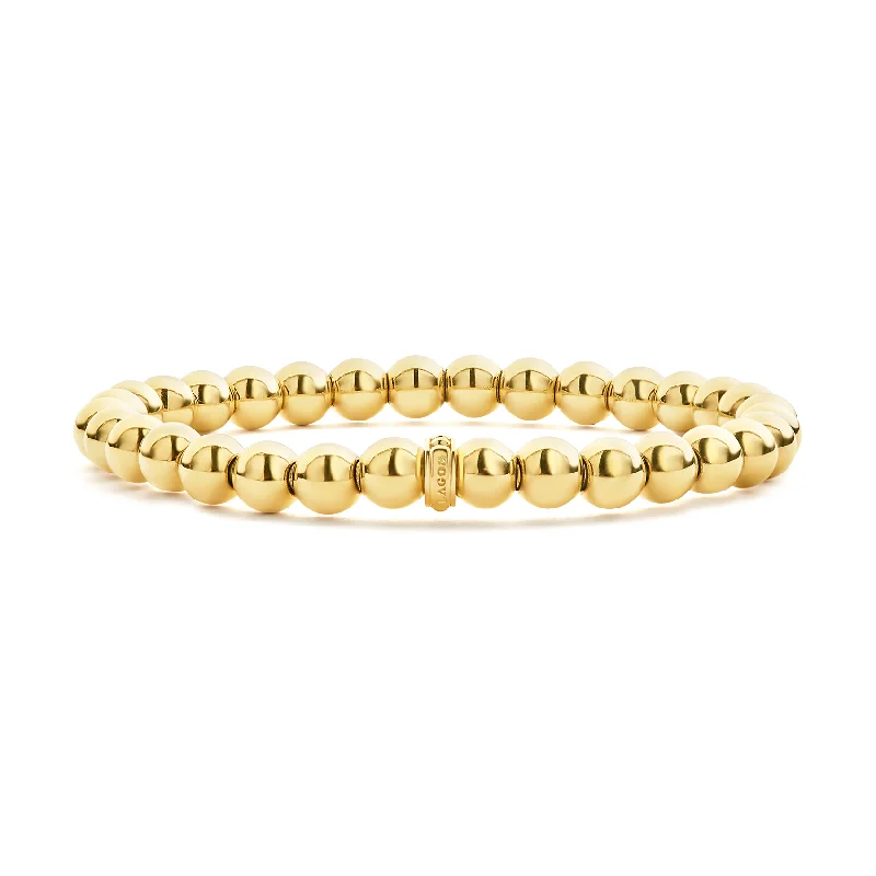 Women's DNA bangles-LAGOS Caviar Gold 18K Gold Bead Bracelet, 6mm