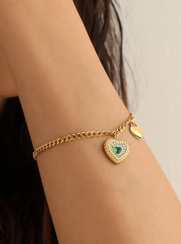 Women's friendship bangles-Ciara Heart Bracelet