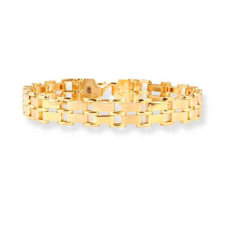 Women's alloy bangles-22ct Gold Gents Bracelet with S Clasp GBR-8330