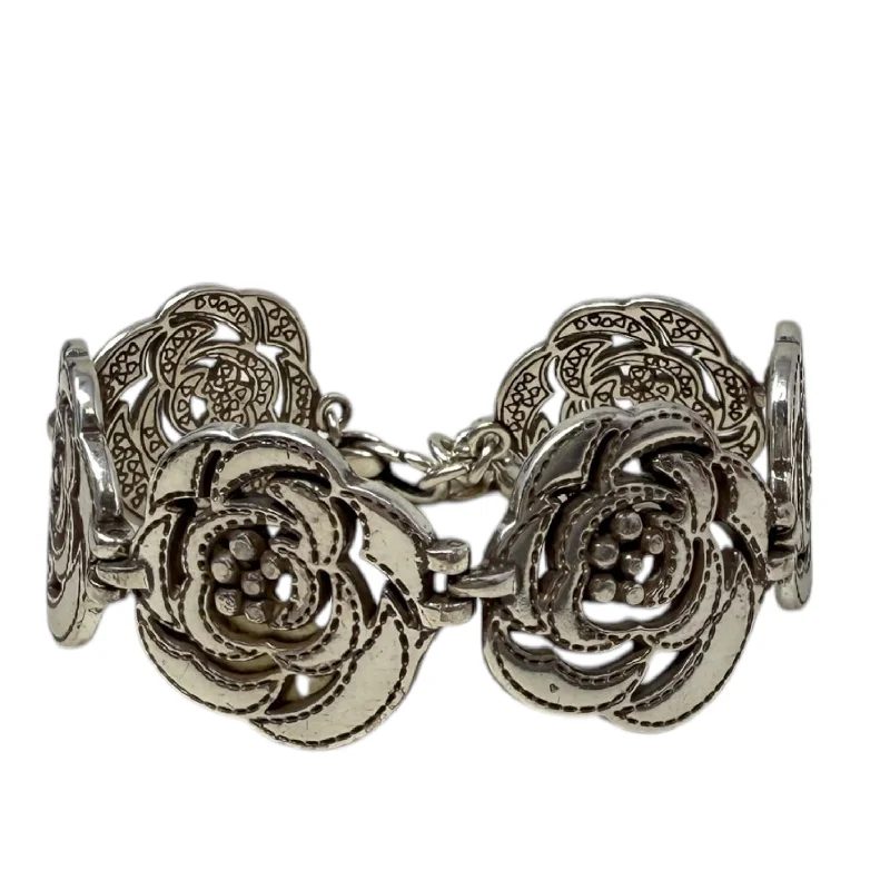 Women's symbolic bangles-Silver Rose Bracelet By Brighton