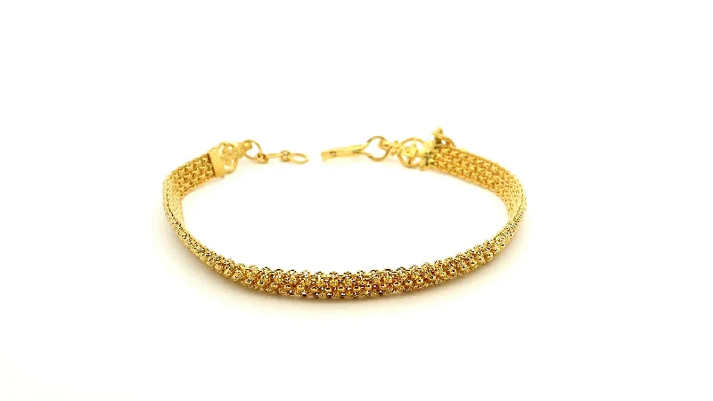 Women's sizeable bangles-22ct Yellow Gold Ladies Bracelet with Filigree Work Design & U-Hook Clasp | Elegant and Timeless Jewellery