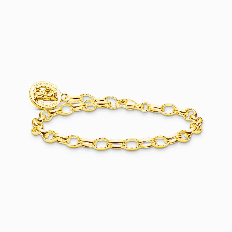 Women's pet memorial bangles-Charmista HARIBO Gold Plated Goldbears Logo Ring Bracelet X0291-413-39