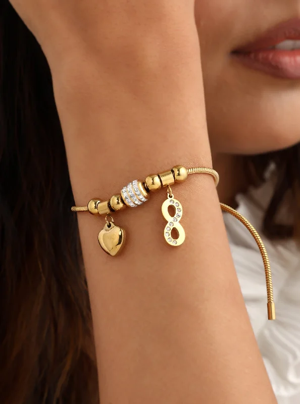 Women's celestial bangles-Infinity Heart Pandora Bracelet