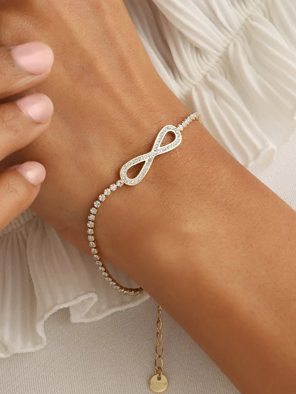 Women's minimalist bangles-Infinity Wish Bracelet